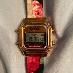 Rich Gone Broke Water Resistance Rose gold garden floral flower Watch